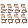 vidaXL Folding Outdoor Chairs with Cushions 8 pcs Solid Wood Acacia