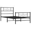 vidaXL Metal Bed Frame without Mattress with Footboard Black 90x190cm