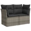 vidaXL 10 Piece Garden Sofa Set with Cushions Grey Poly Rattan
