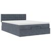 vidaXL Ottoman Bed with Mattress Dark Grey Queen Velvet