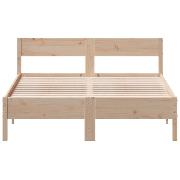 vidaXL Bed Frame without Mattress 135x190 cm Double Solid Wood Pine