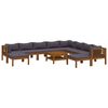 vidaXL 11 Piece Garden Lounge Set with Cushion Solid Acacia Wood