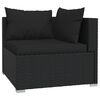 vidaXL 11 Piece Garden Lounge Set with Cushions Black Poly Rattan