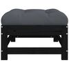 vidaXL Garden Footstools with Cushions 2pcs Black Solid Wood Pine
