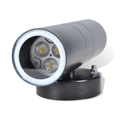 LED Wall Light Lamp Stainless Steel Indoor Outdoor GU 10 Black Finish