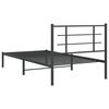 vidaXL Metal Bed Frame without Mattress with Headboard Black 107x203cm