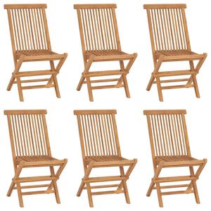 vidaXL Folding Chairs 6 pcs Solid Teak Wood