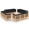 vidaXL 13 Piece Garden Lounge Set with Cushions Solid Pinewood