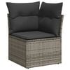 vidaXL 9 Piece Garden Sofa Set with Cushions Grey Poly Rattan