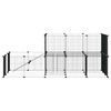vidaXL 44-Panel Pet Cage with Door Black 35x35 cm Steel