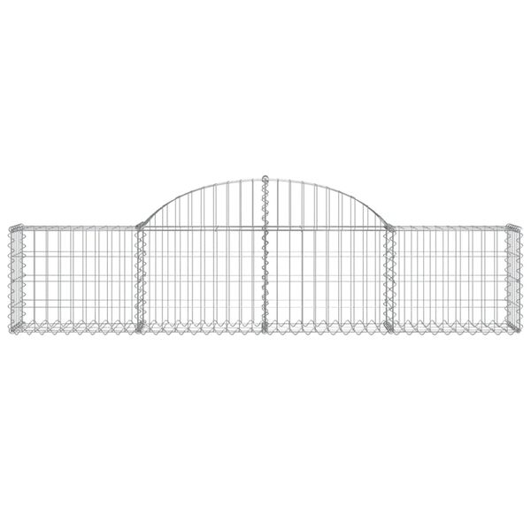 vidaXL Arched Gabion Baskets 12 pcs 200x30x40/60 cm Galvanised Iron