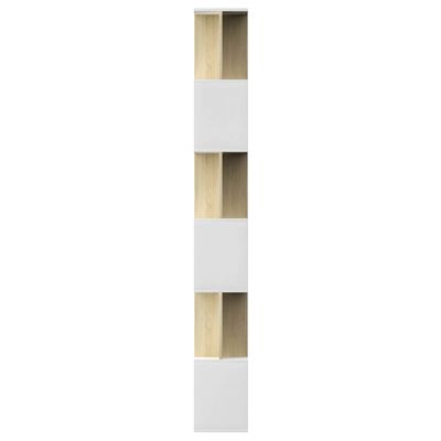 vidaXL Book Cabinet/Room Divider White and Sonoma Oak 80x24x192 cm Engineered Wood