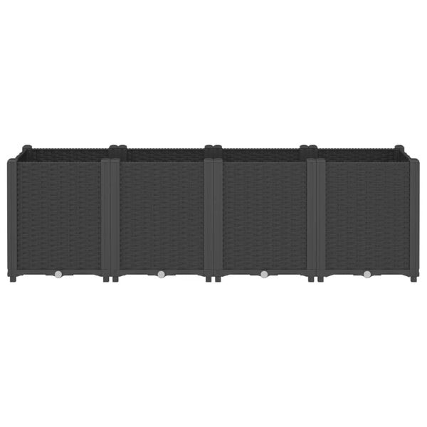 vidaXL Garden Planter Black 160x40x53 cm PP