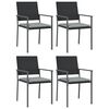 vidaXL 5 Piece Garden Dining Set with Cushions Poly Rattan and Steel