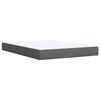 vidaXL Box Spring Bed with Mattress Dark Grey Queen Fabric