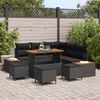 vidaXL Garden Sofa Set 9 pcs Black Poly Rattan