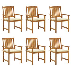 vidaXL Garden Chairs with Cushions 6 pcs Solid Wood Acacia