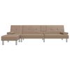 vidaXL L-shaped Sofa Bed Cappuccino 255x140x70 cm Faux Leather