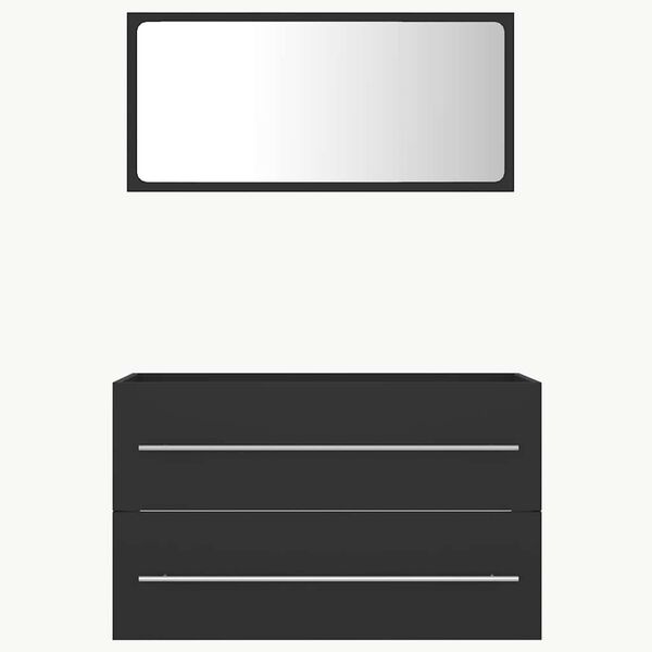 vidaXL 2 Piece Bathroom Furniture Set Grey Engineered Wood