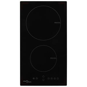 vidaXL Induction Hob with 2 Burners Touch Control Glass 3500 W
