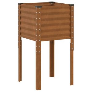 vidaXL Garden Planter Rusty 45 x 45 x 88 cm Galvanised Steel