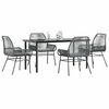 vidaXL 5 Piece Garden Dining Set with Cushions Grey Poly Rattan Glass