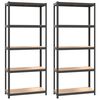 vidaXL 5-Layer Shelves 2 pcs Anthracite Steel&Engineered Wood