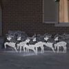 vidaXL LED Reindeers 6 pcs Silver Fabric