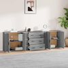 vidaXL Sideboards 3 pcs Grey Sonoma Engineered Wood