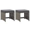 vidaXL Garden Stools 2 pcs with Cushions Poly Rattan Anthracite