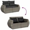 vidaXL 6 Piece Garden Sofa Set with Cushions Grey Poly Rattan