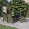 vidaXL 7 Piece Garden Dining Set Brown