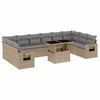 vidaXL 11 Piece Garden Sofa Set with Cushions Beige Poly Rattan