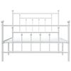 vidaXL Metal Bed Frame without Mattress with Footboard White 107x203cm