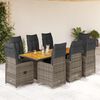 vidaXL 9 Piece Garden Bistro Set with Cushions Grey Poly Rattan