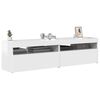 vidaXL TV Cabinets 2 pcs with LED Lights High Gloss White 75x35x40 cm
