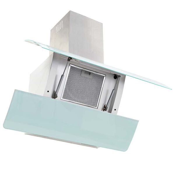 vidaXL Wall Mounted Range Hood Stainless Steel 756 m&sup3;/h 90 cm White