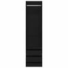 vidaXL Wardrobe with Drawers Black 50x50x200 cm Engineered Wood
