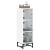 vidaXL Highboard with Glass Doors White 35x37x120 cm