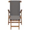vidaXL Deck Chair with Cushion Dark Grey Solid Teak Wood