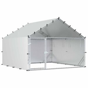 vidaXL Chicken Coop with Roof Silver 200 x 200 x 150 cm