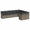 vidaXL 9 Piece Garden Sofa Set with Cushions Grey Poly Rattan