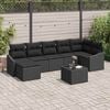 vidaXL Garden Sofa Set with Cushion 8 pcs Black Poly Rattan