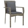 vidaXL Garden Chairs with Cushions 2 pcs Poly Rattan Grey