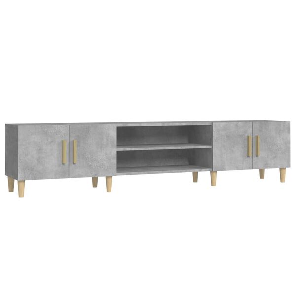 vidaXL TV Cabinet Concrete Grey 180x31.5x40 cm Engineered Wood