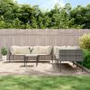 vidaXL 7 Piece Garden Lounge Set with Cushions Grey Poly Rattan