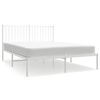 vidaXL Metal Bed Frame without Mattress with Headboard White 135x190cm