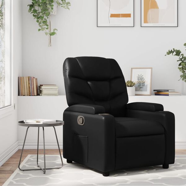 vidaXL Recliner Chair Black Faux Leather