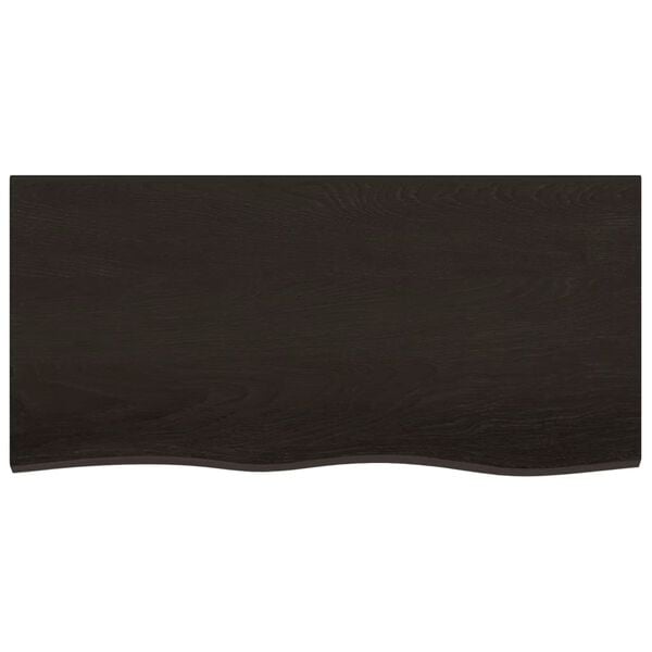 vidaXL Wall Shelf Dark Brown 100x50x(2-4) cm Treated Solid Wood Oak