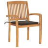 vidaXL Garden Chairs 2 pcs with Taupe Cushions Solid Teak Wood
